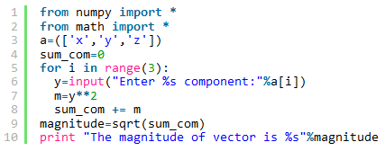 Python計(jì)算三維矢量幅度的方法